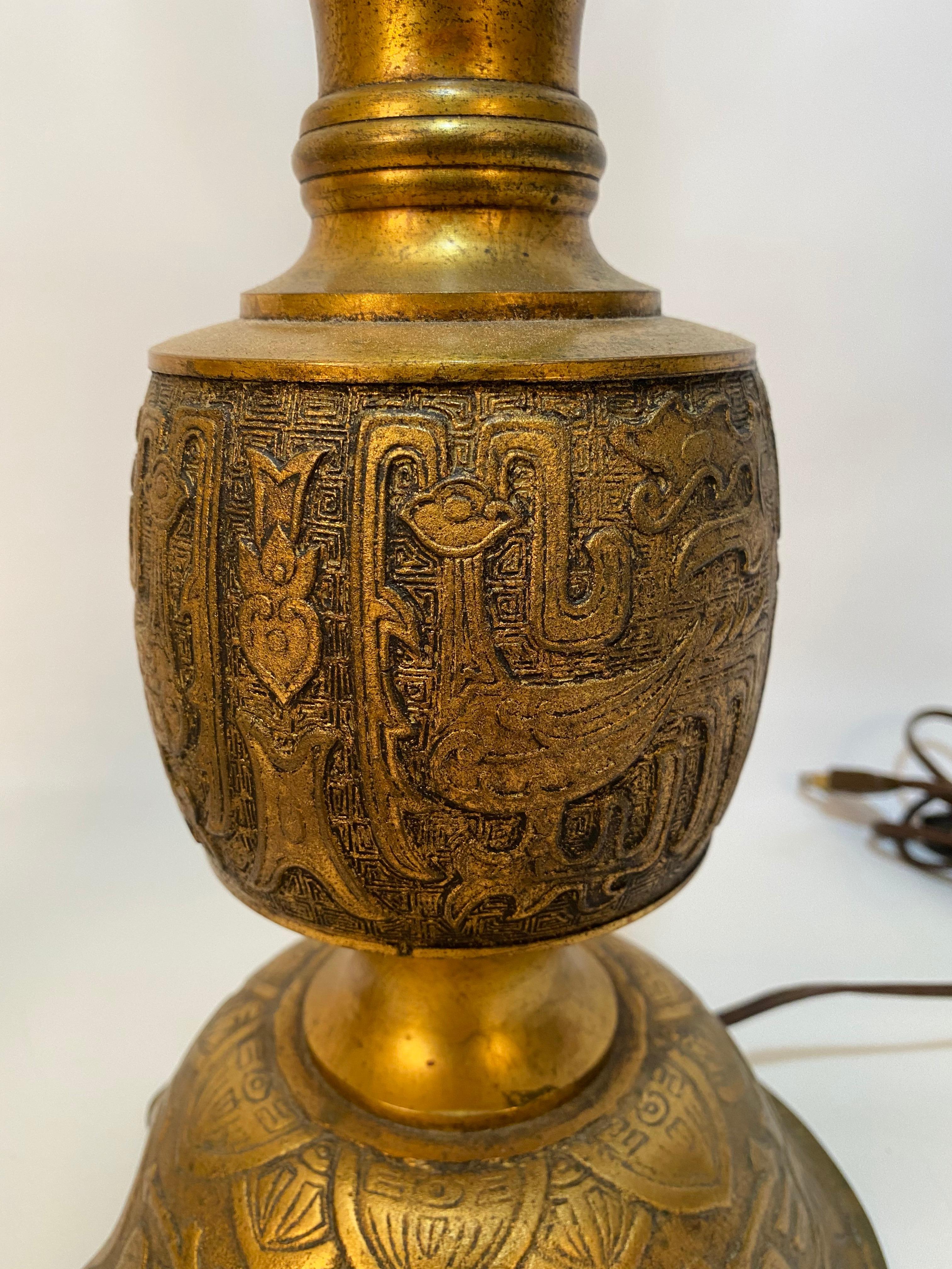Japonisme 1920s Cast Brass Japanese Lamps