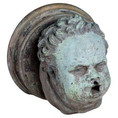 1920s Cast Bronze Cherub Head