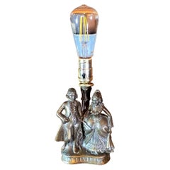 1920s Cast Bronze Japanese Figurative Lamp