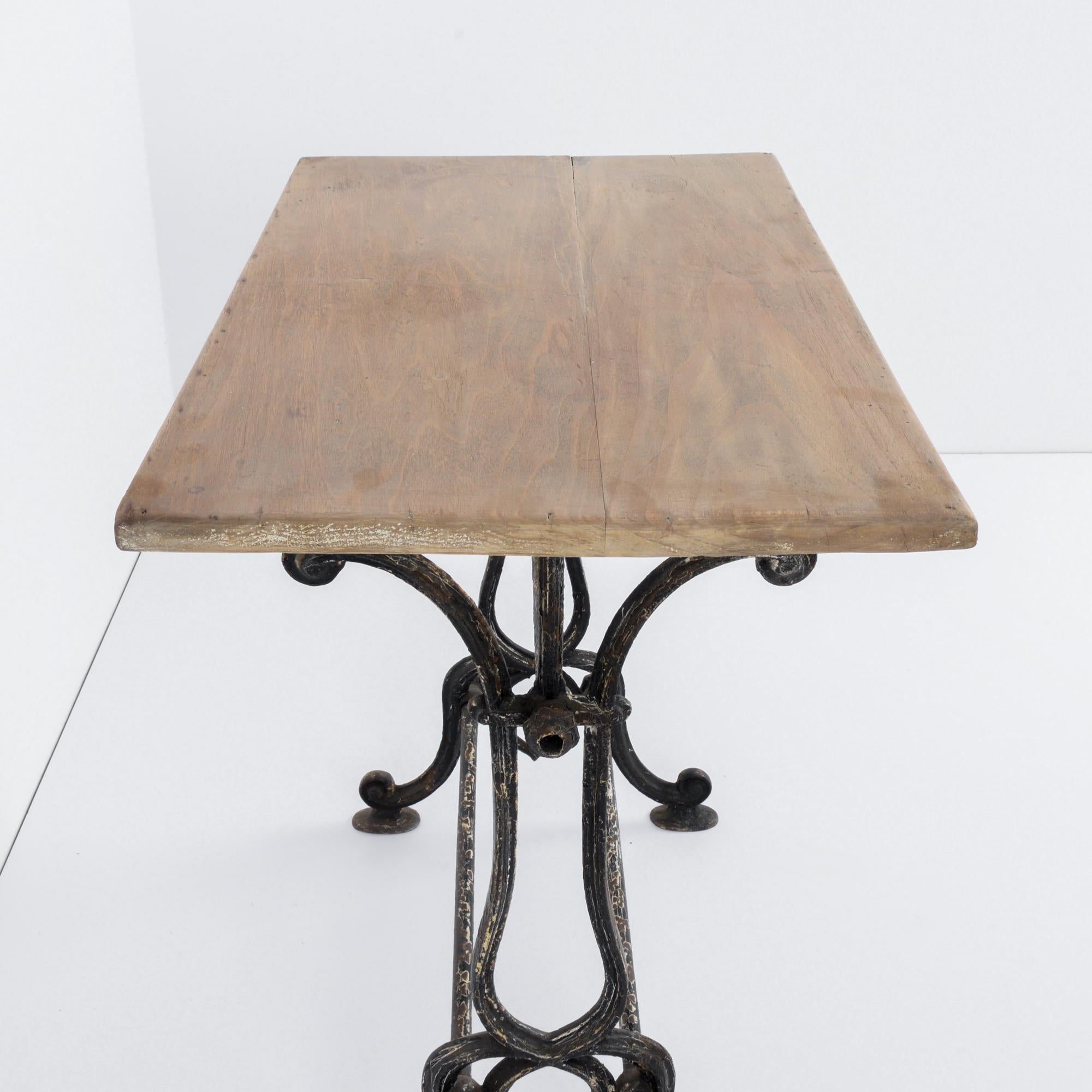 1920s Cast Iron French Bistro Table 5