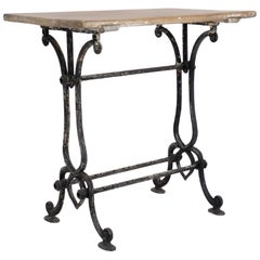 Antique 1920s Cast Iron French Bistro Table