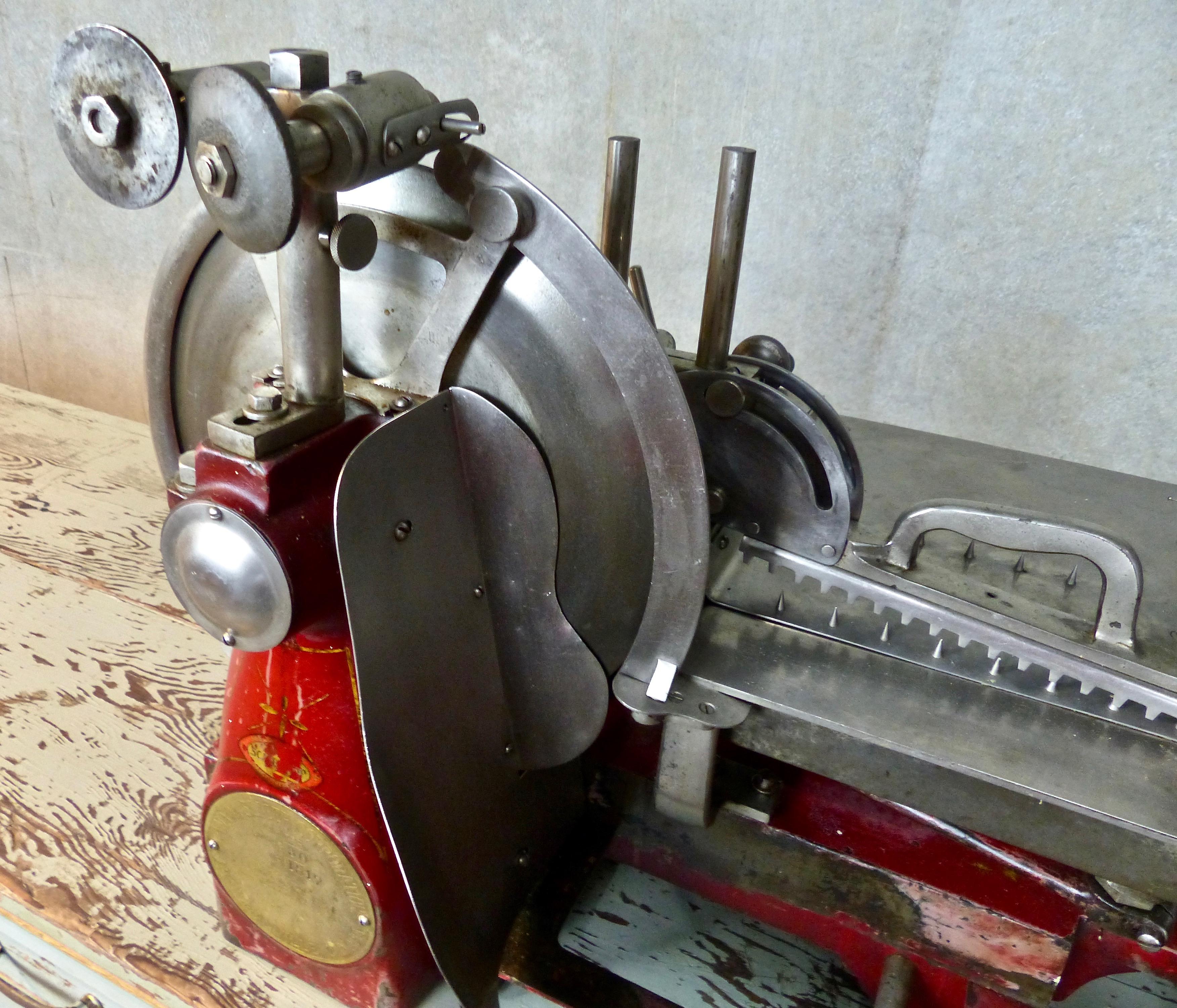 Canadian 1920s Cast Iron Hand Crank Meat Slicer