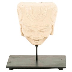 1920s Cast Mayan Male Face Figure