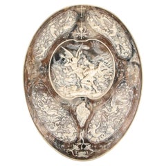 1920s Cast Resin Cameo Plaque with Angels and Demons Imagery