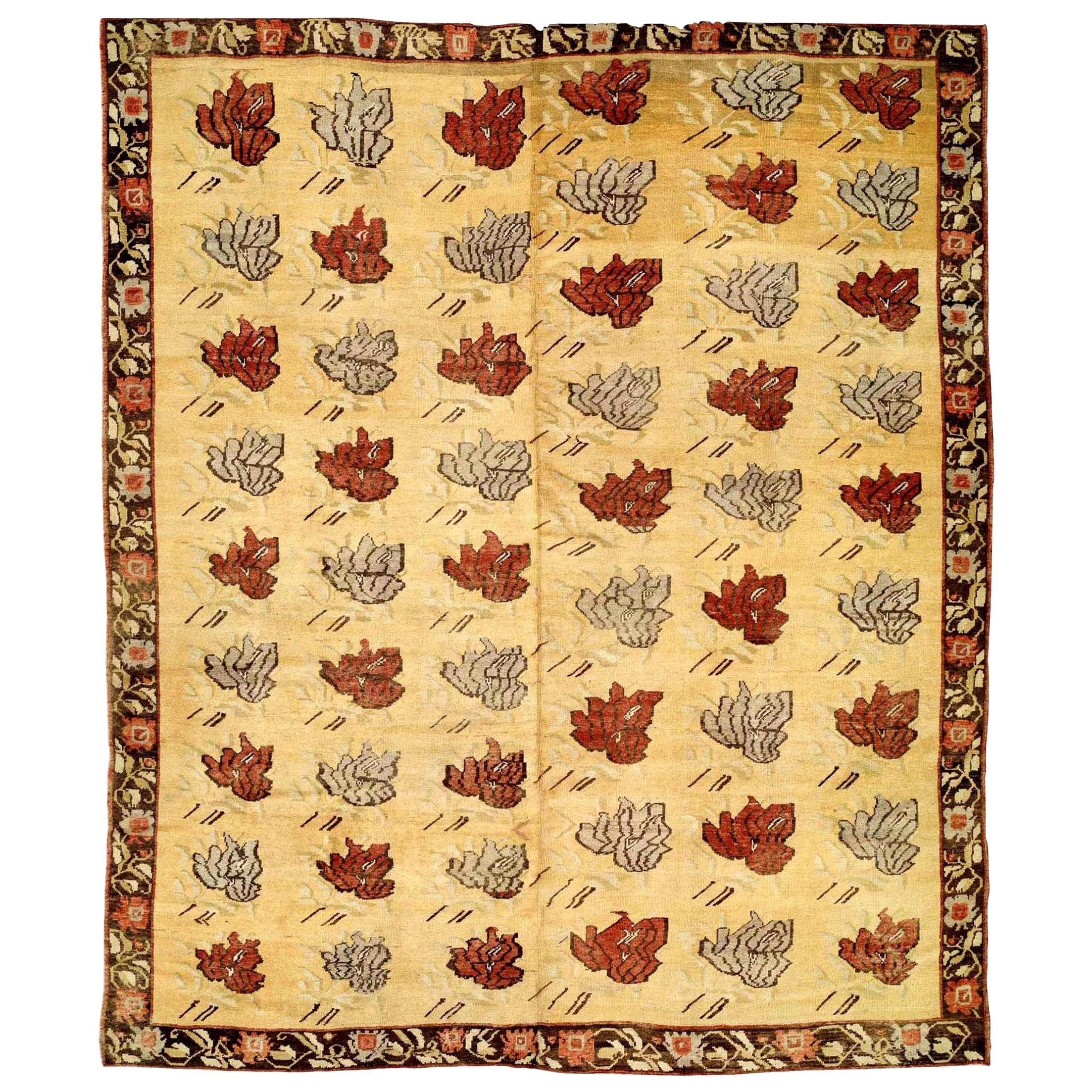 Doris Leslie Blau Collection 1920s Caucasian Karabagh Handmade Wool Carpet For Sale