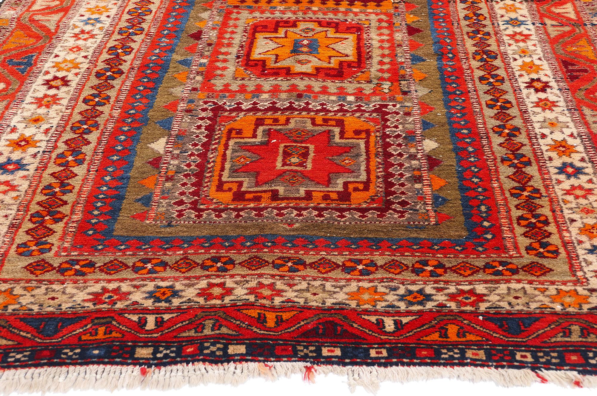 Alfombra tribal kazaka de 1920 Caucásico en venta