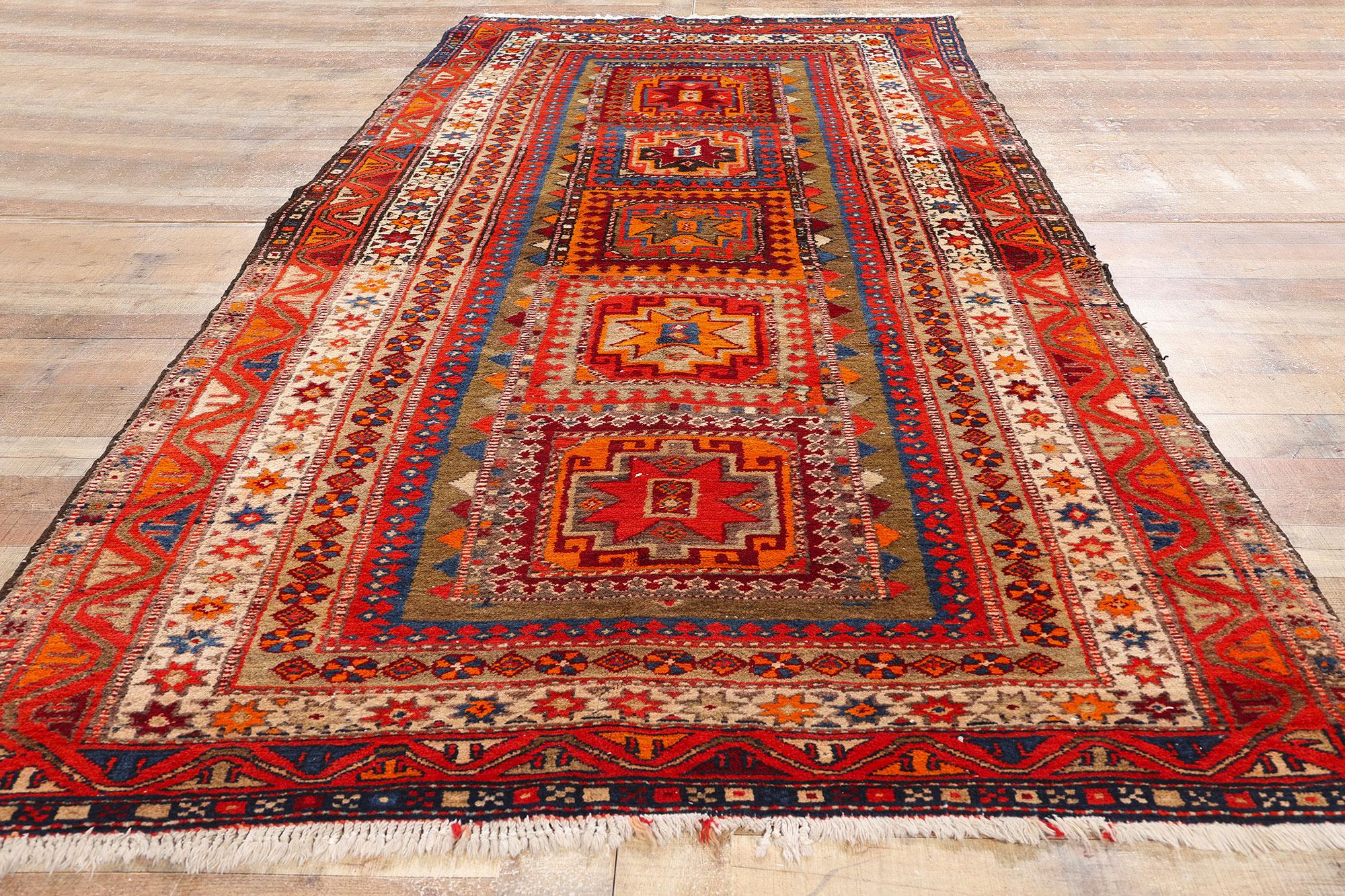 Alfombra tribal kazaka de 1920 Lana en venta