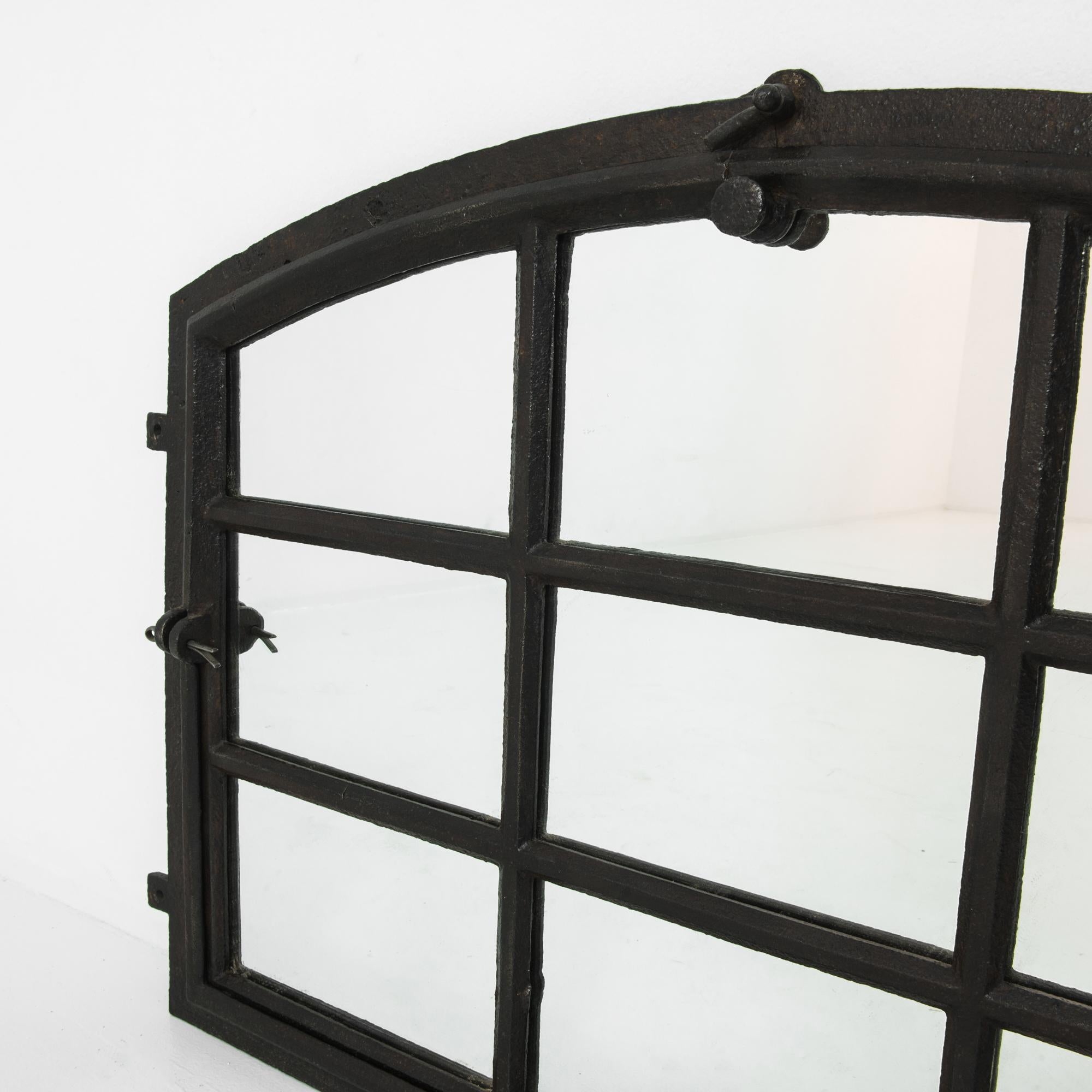 Early 20th Century 1920s Central European Industrial Cast Iron Mirror