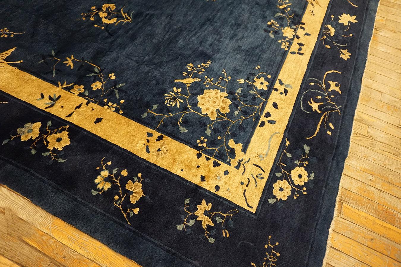 Wool 1920s Century Chinese Peking Carpet 9' 6