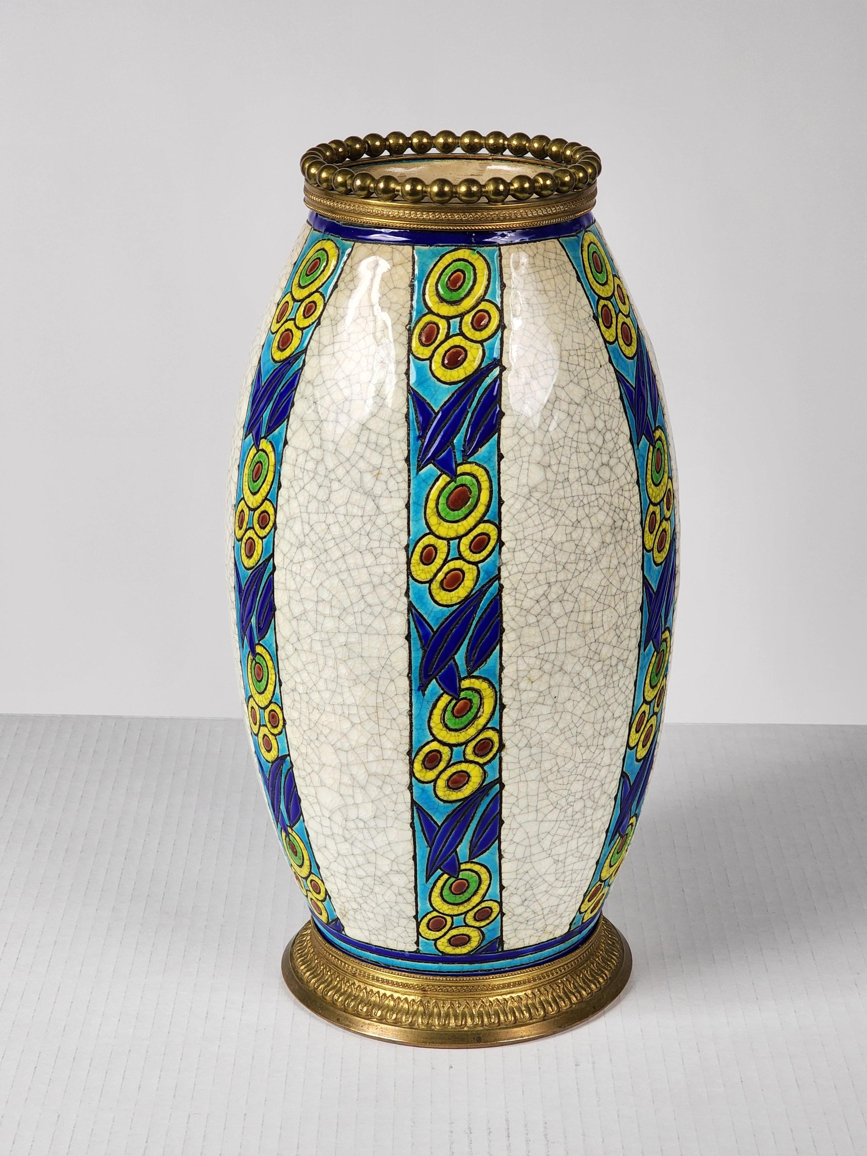 1920s  Charles Catteau Vase for Boch et Freres Model 895 D. 947, Belgium For Sale 6