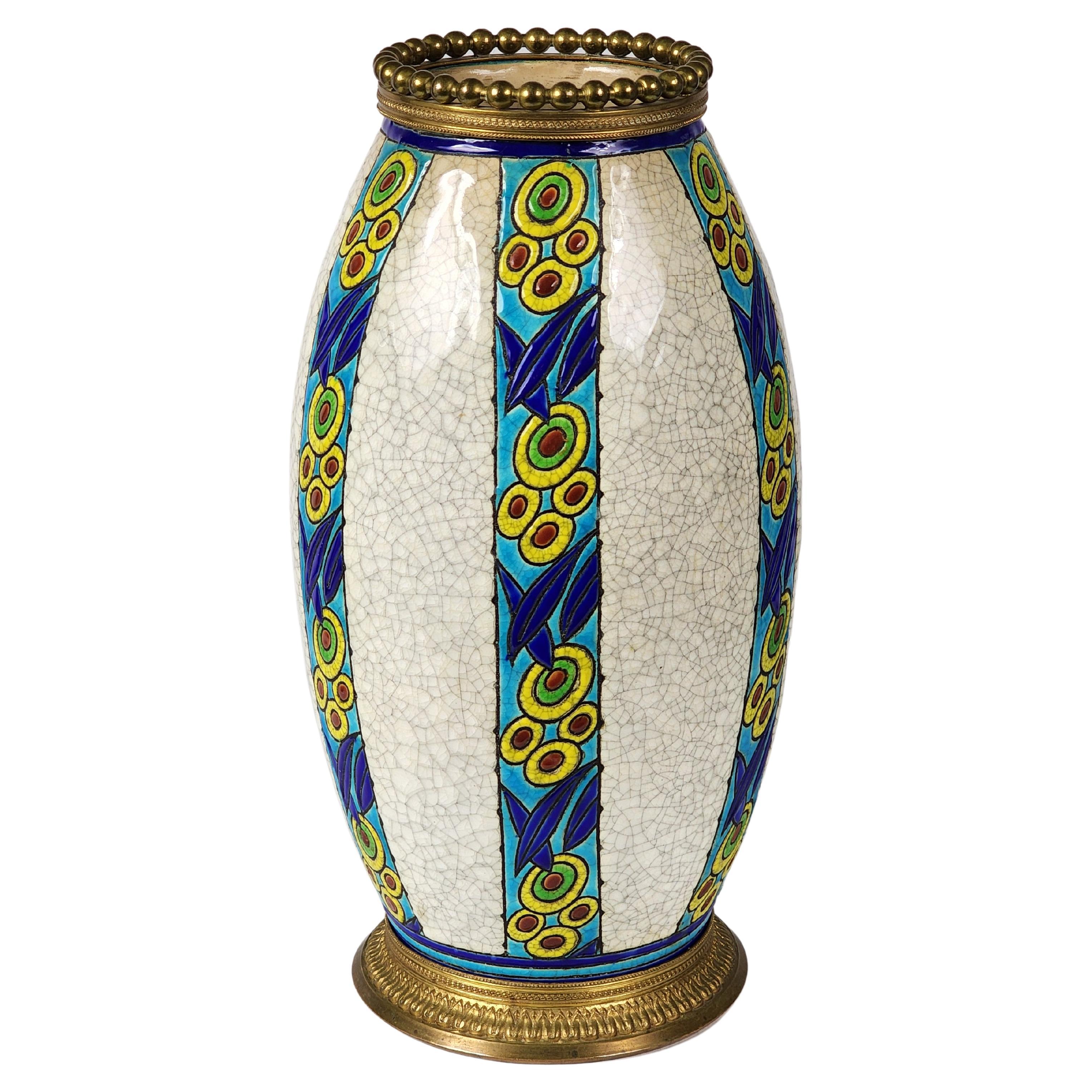 1920s  Vase Charles Catteau pour Boch et Freres Modèle 895 D. 947, Belgique en vente