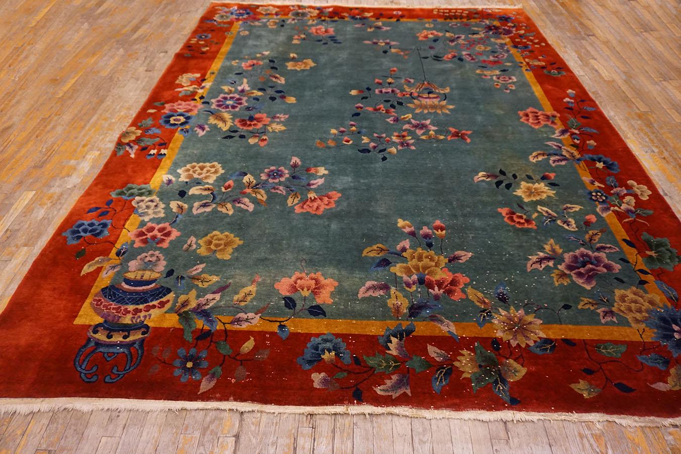 1920s Chinese Art Deco Carpet, Size: 10' 8