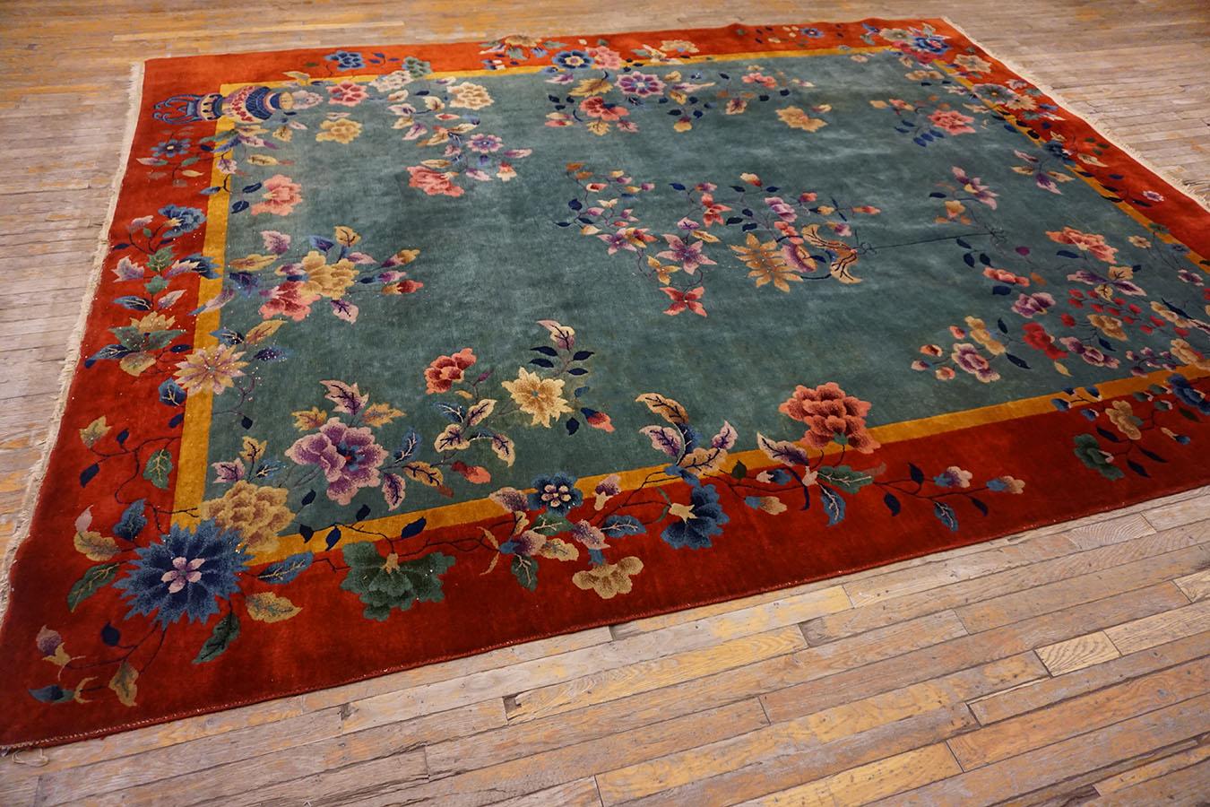 Hand-Knotted 1920s Chinese Art Deco Carpet 10' 8