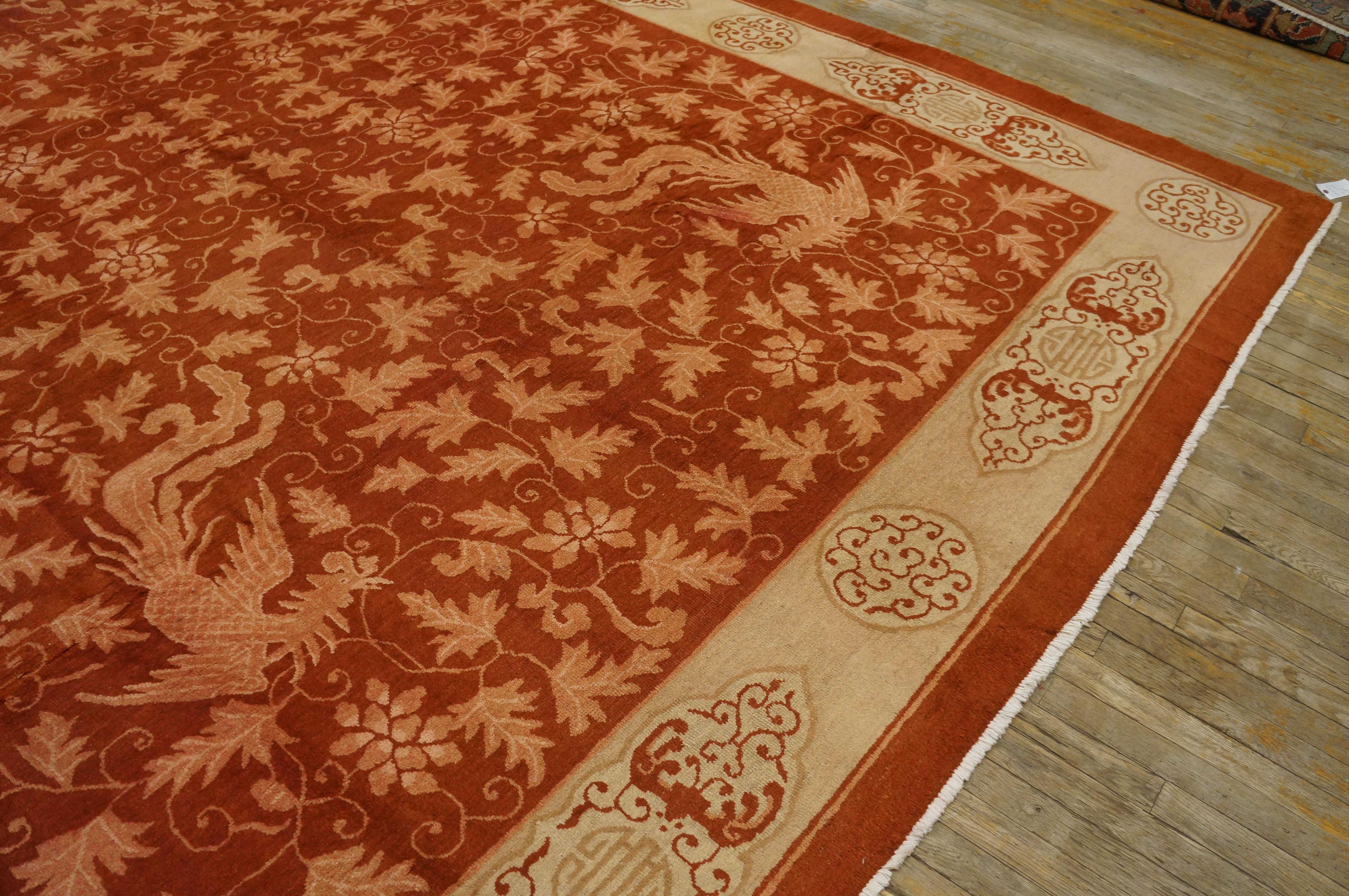 1920s Chinese Art Deco Carpet ( 10' x 14'2'' - 305 x 412 ) For Sale 3