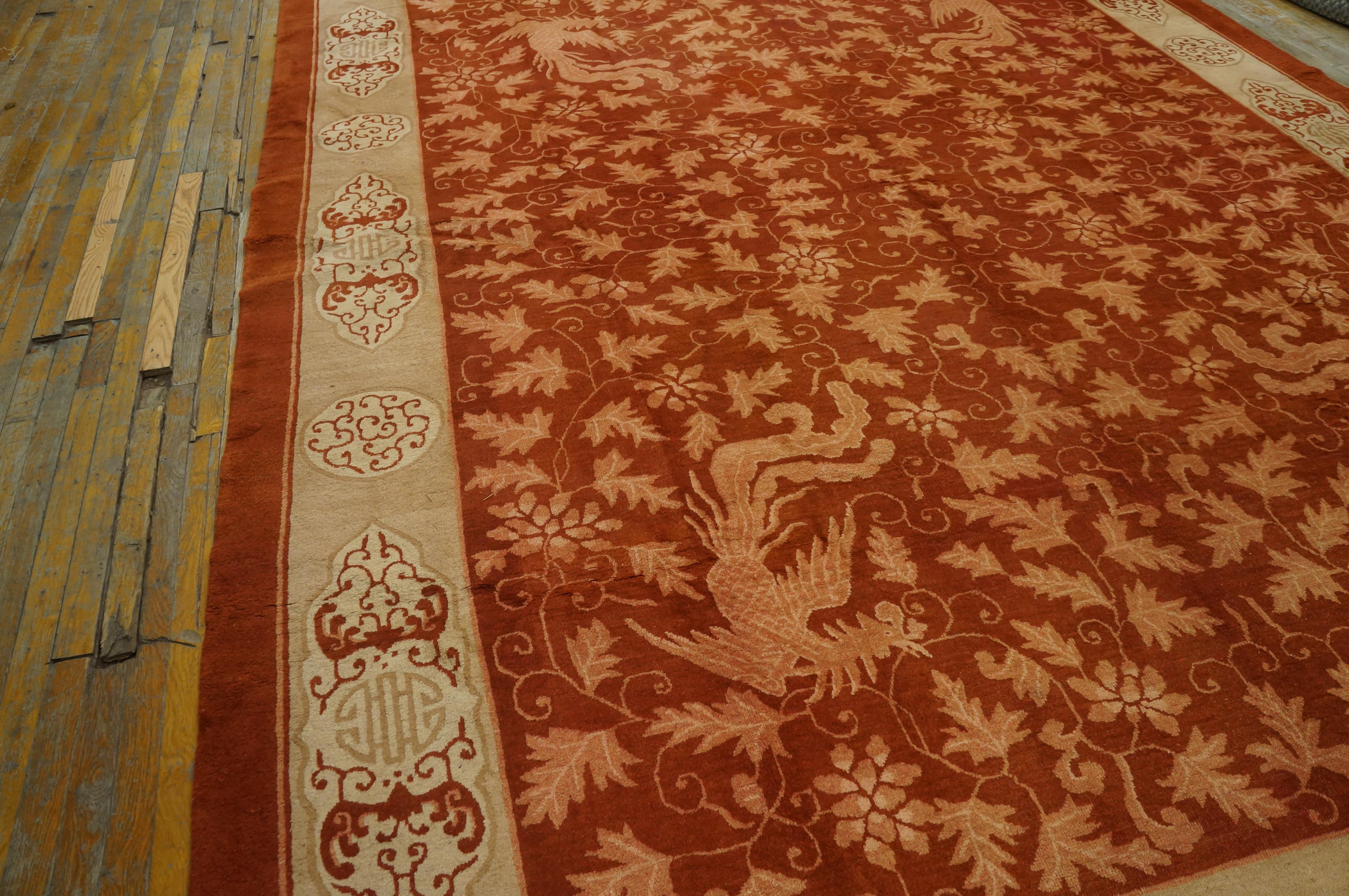 1920s Chinese Art Deco Carpet ( 10' x 14'2'' - 305 x 412 ) For Sale 4