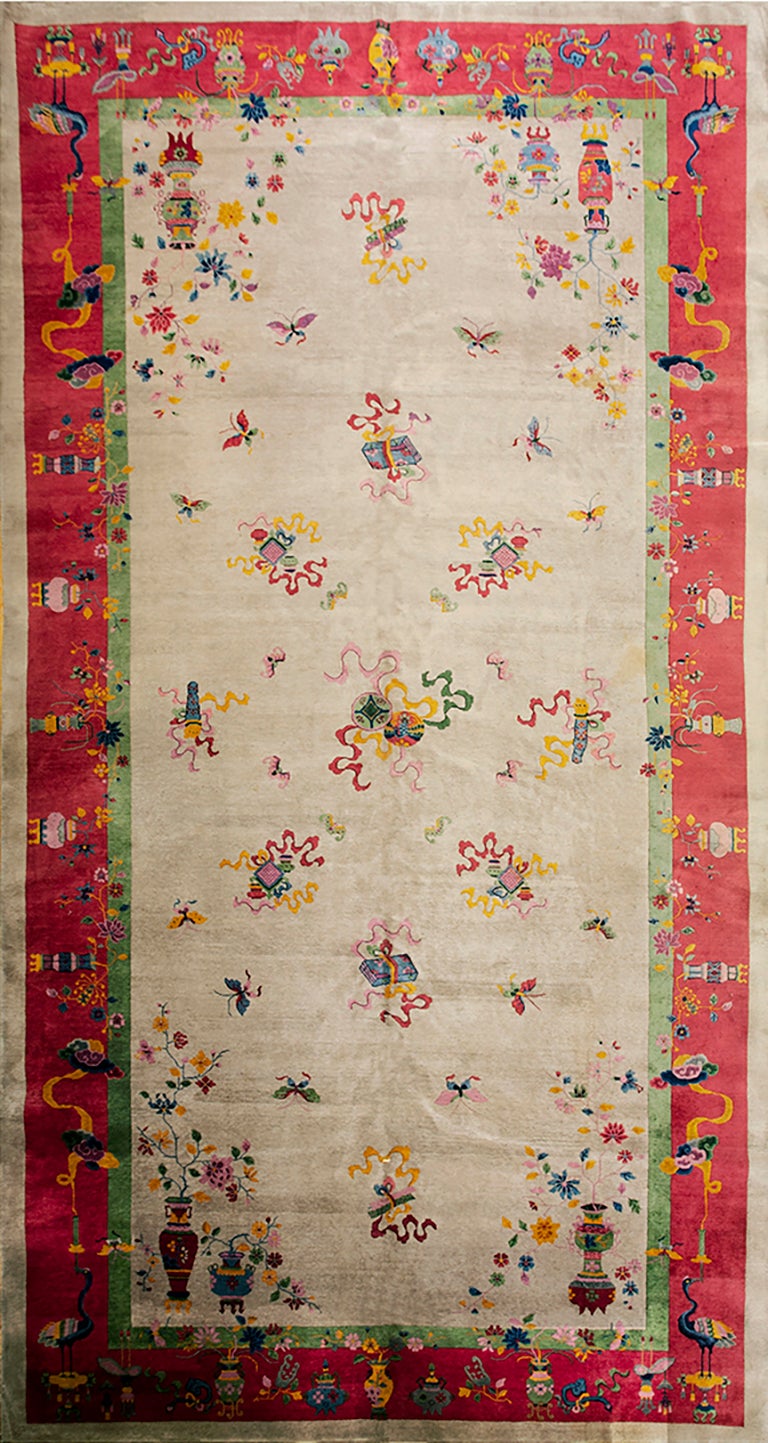 Alfombra Art Decó china de los años 20 ( 10' x 19'4" - 305 x 589 )