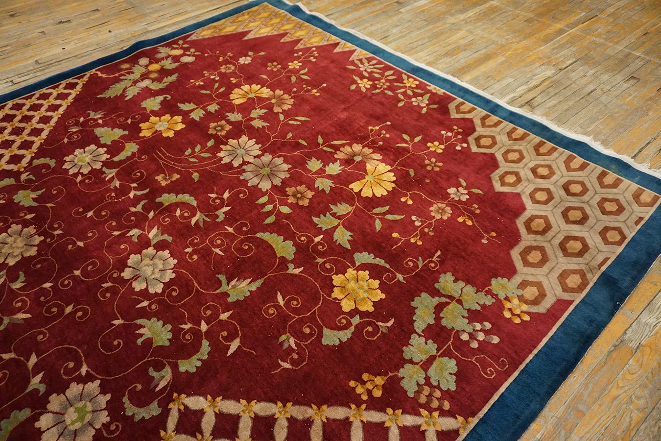 Tapis Art Déco chinois des années 1920 10'x 13' 6