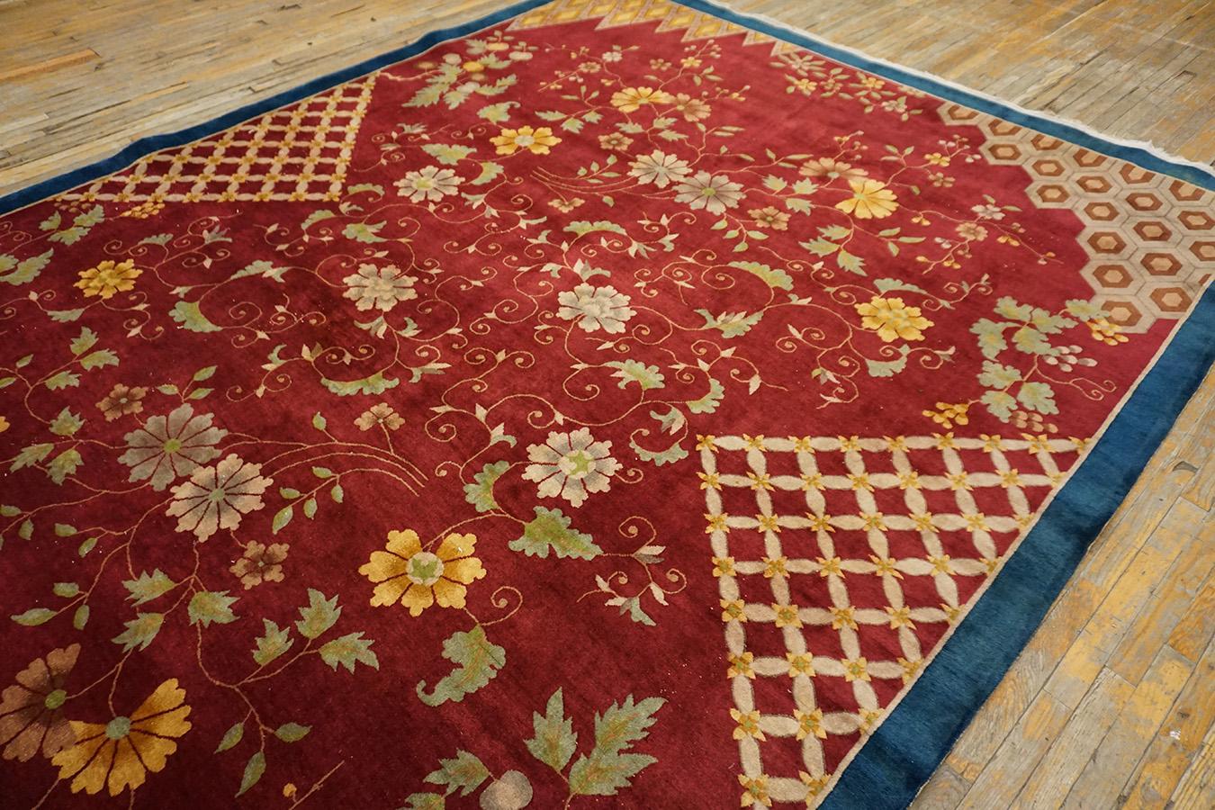 Laine Tapis Art Déco chinois des années 1920 10'x 13' 6