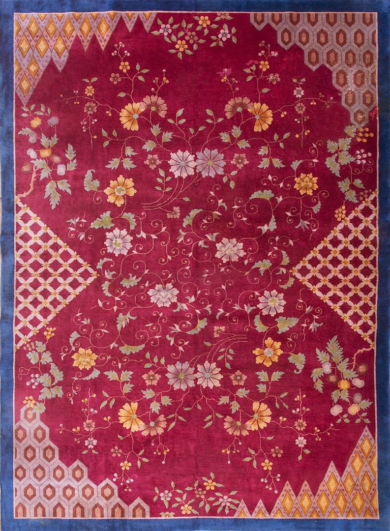 1920er Jahre Chinesisch Art Deco Teppich 10'x 13' 6"
