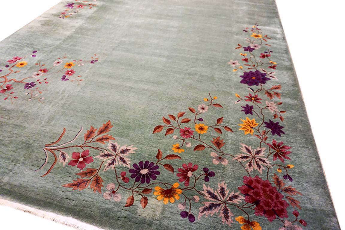 Alfombra Art Deco china de los años 20 , Tamaño: 11' x17' 3
