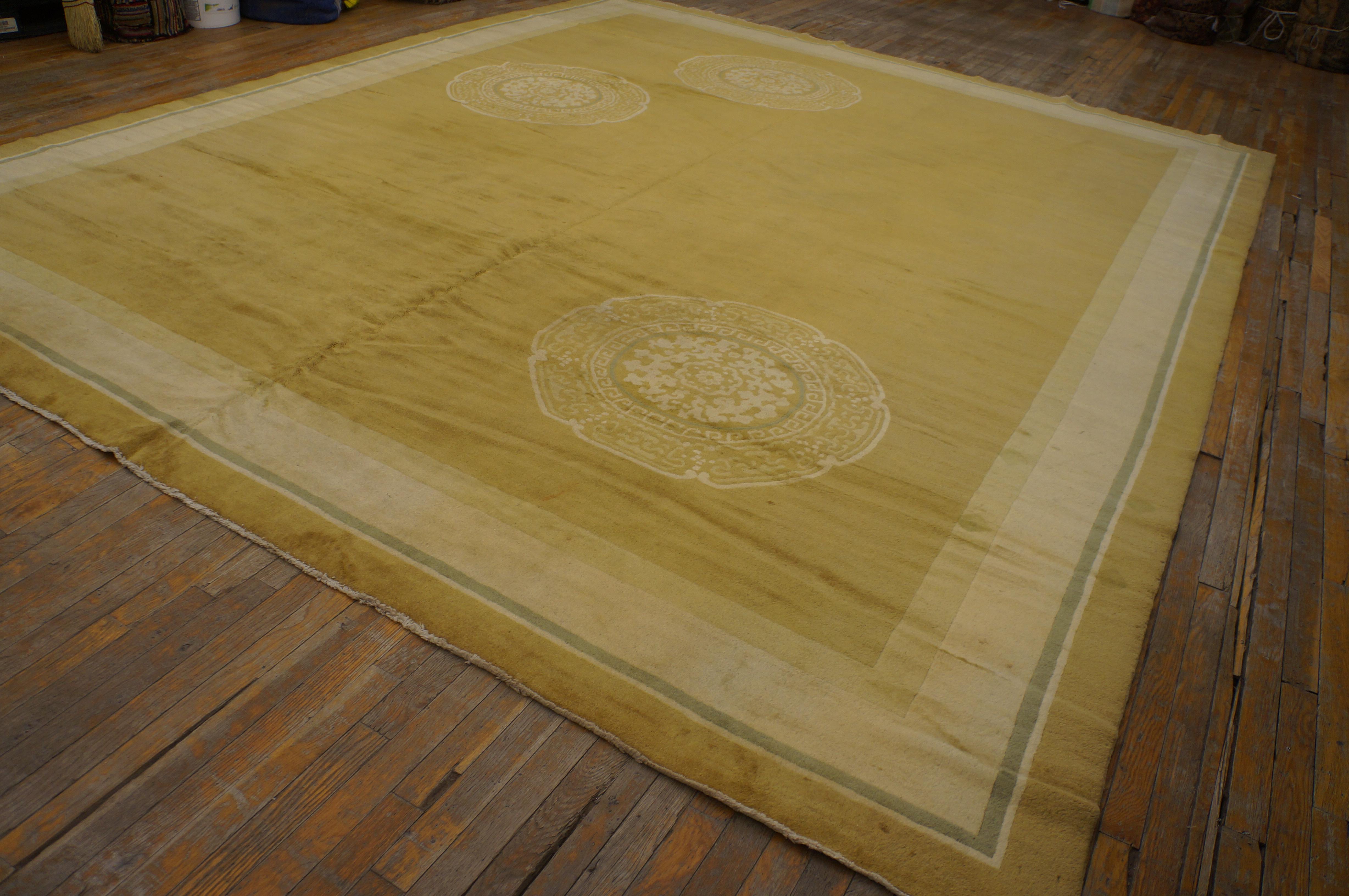 Laine Tapis chinois Art Déco des années 1920 ( 11'4