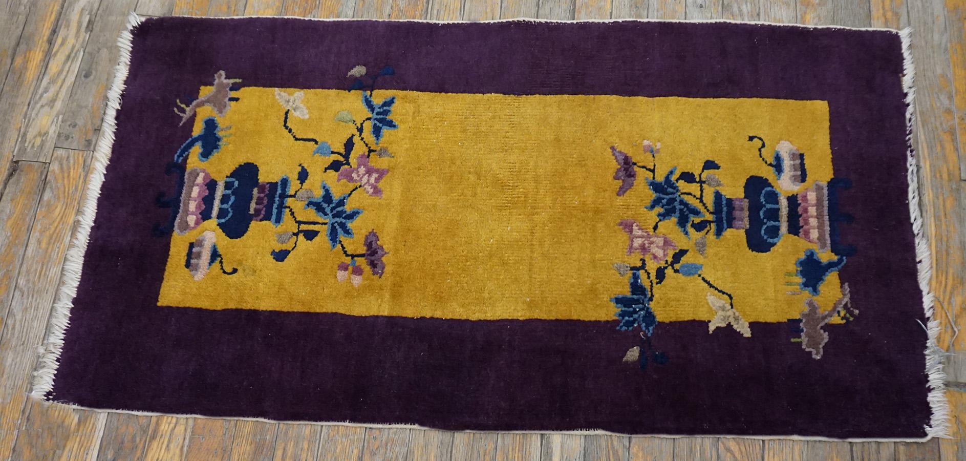 1920er Jahre Chinesischer Art Deco Teppich ( 2' x 3'10