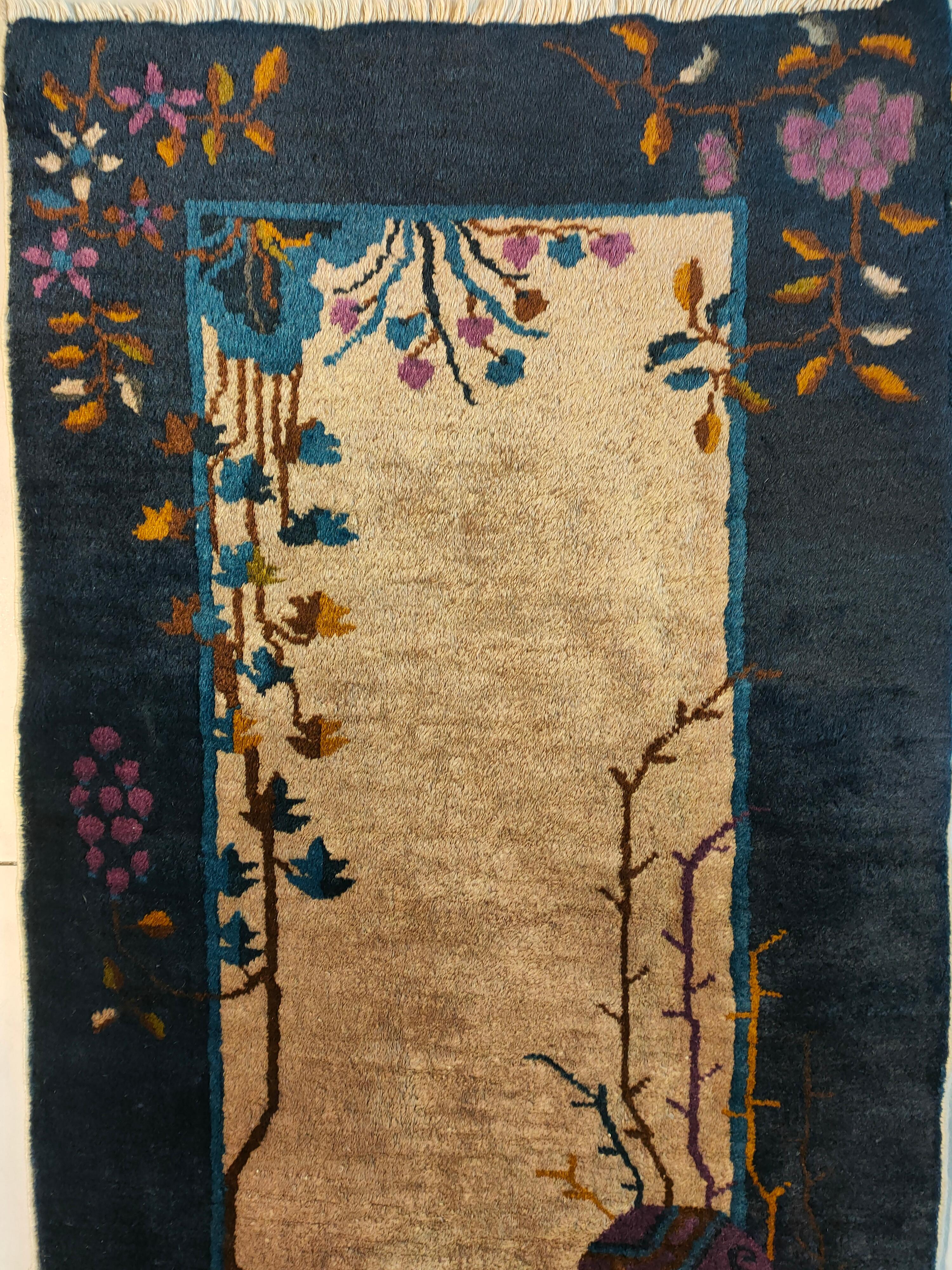 Wool 1920s Chinese Art Deco Carpet ( 2' x 3'10