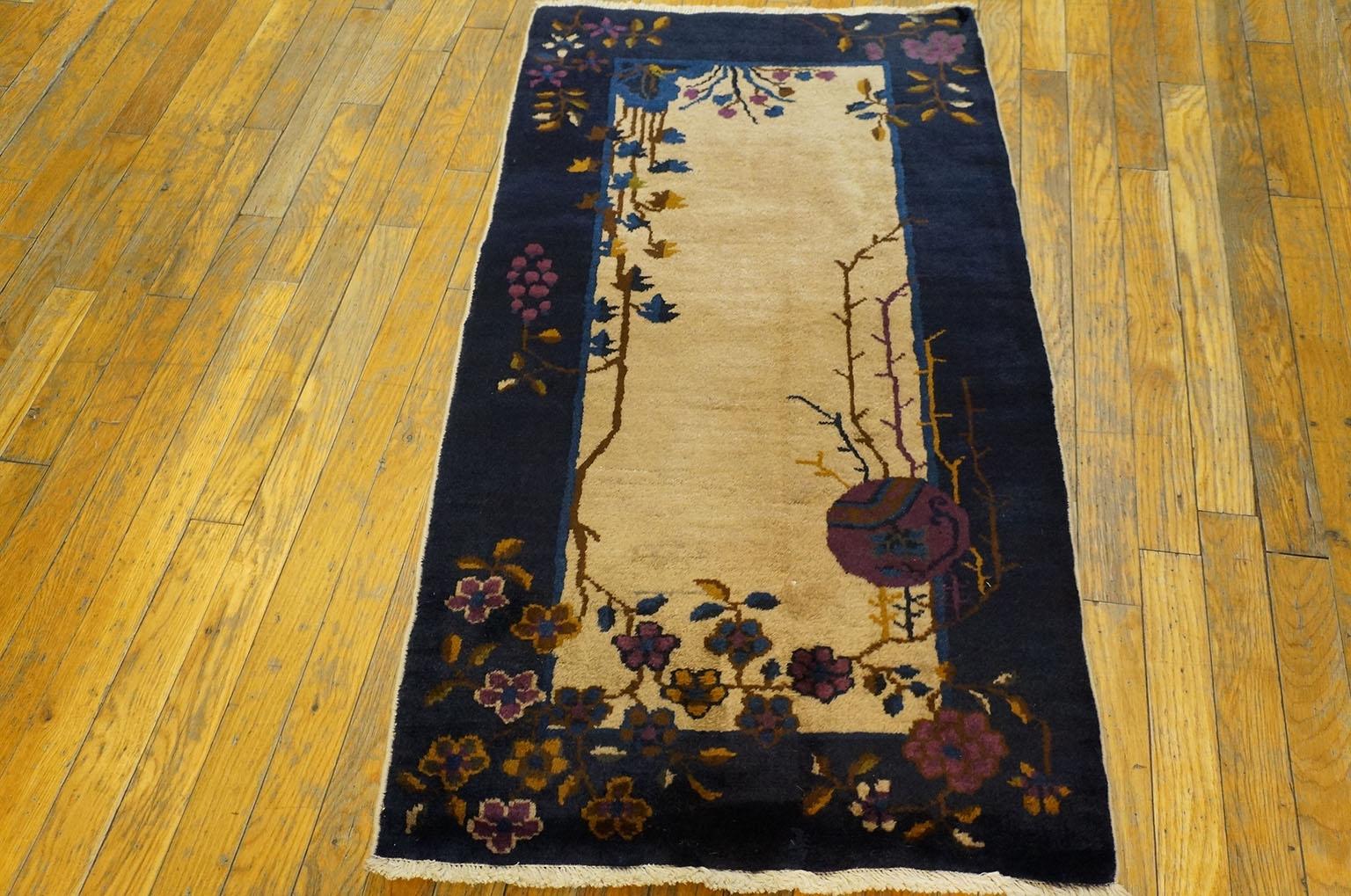 Chinois Tapis chinois Art Déco des années 1920 ( 2' x 3'10