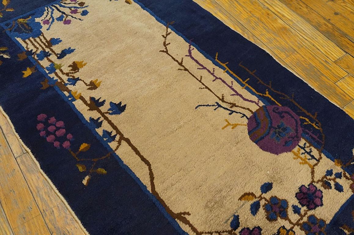 Noué à la main Tapis chinois Art Déco des années 1920 ( 2' x 3'10