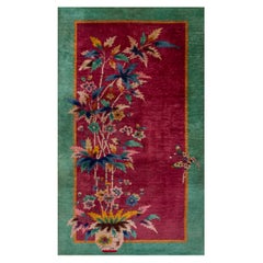 Tapis Art Déco chinois des années 1920 ( 4' x 6' 8'' -122 x 203 cm)