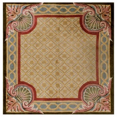 Tapis Art Déco chinois des années 1920 ( 170 x 170 cm )