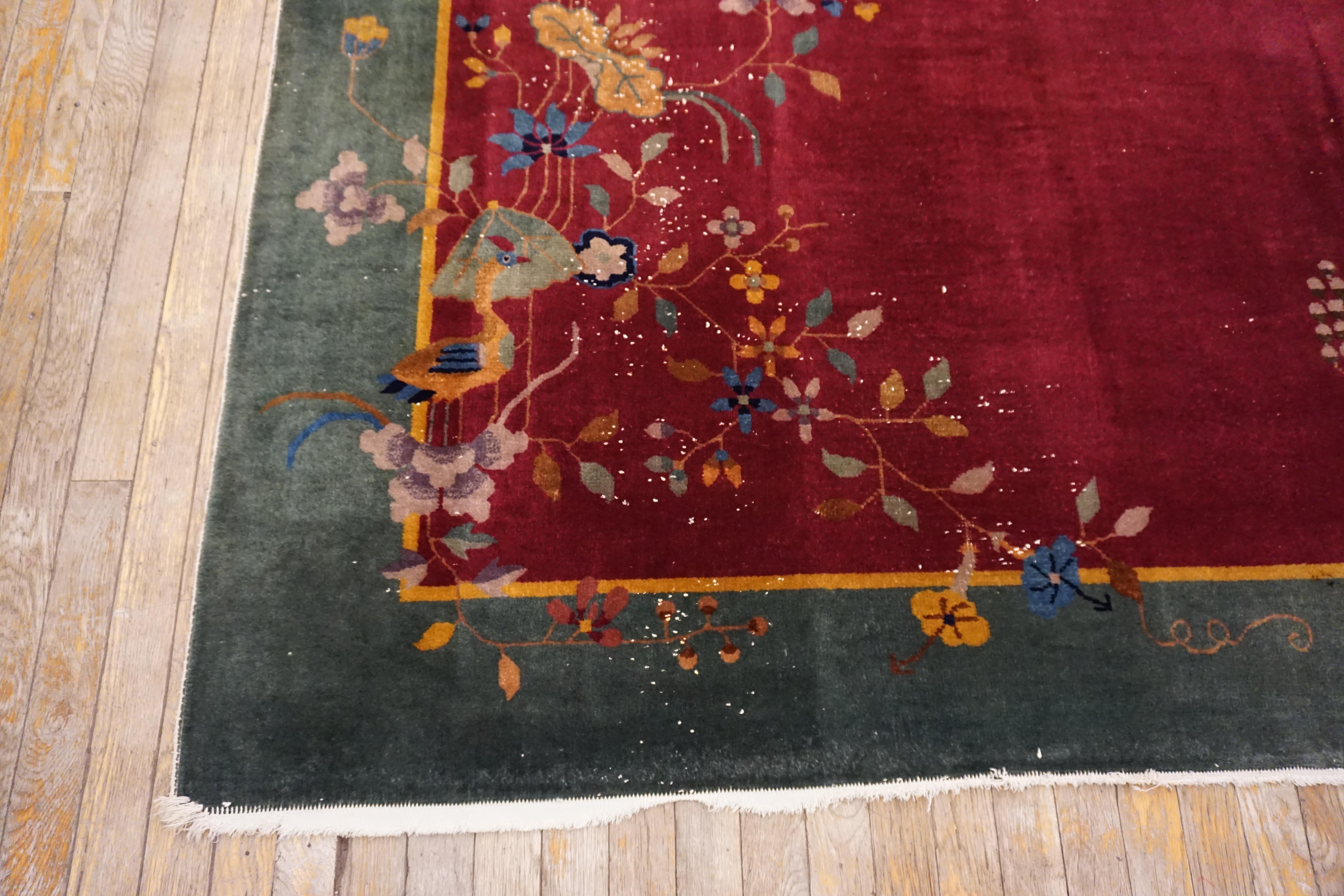 Wool 1920s Chinese Art Deco Carpet ( 6' x 8'8'' - 183 x 265 )  For Sale