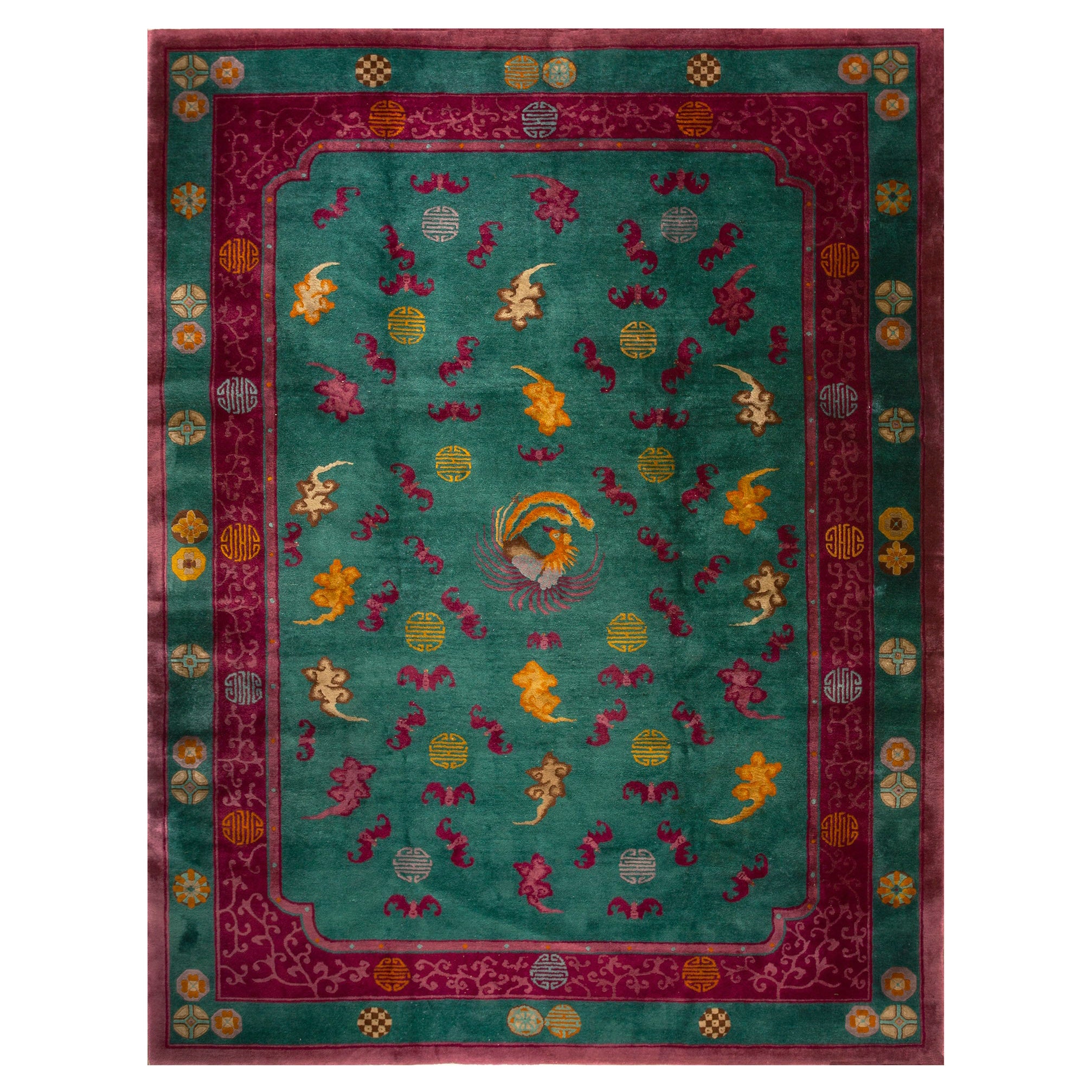 Tapis chinois Art Déco des années 1920 ( 8 8" x 11'2" - 265 x 340 )