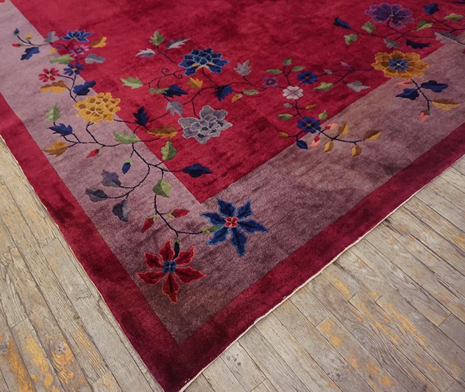 Hand-Knotted 1920s Chinese Art Deco Carpet 8' 9