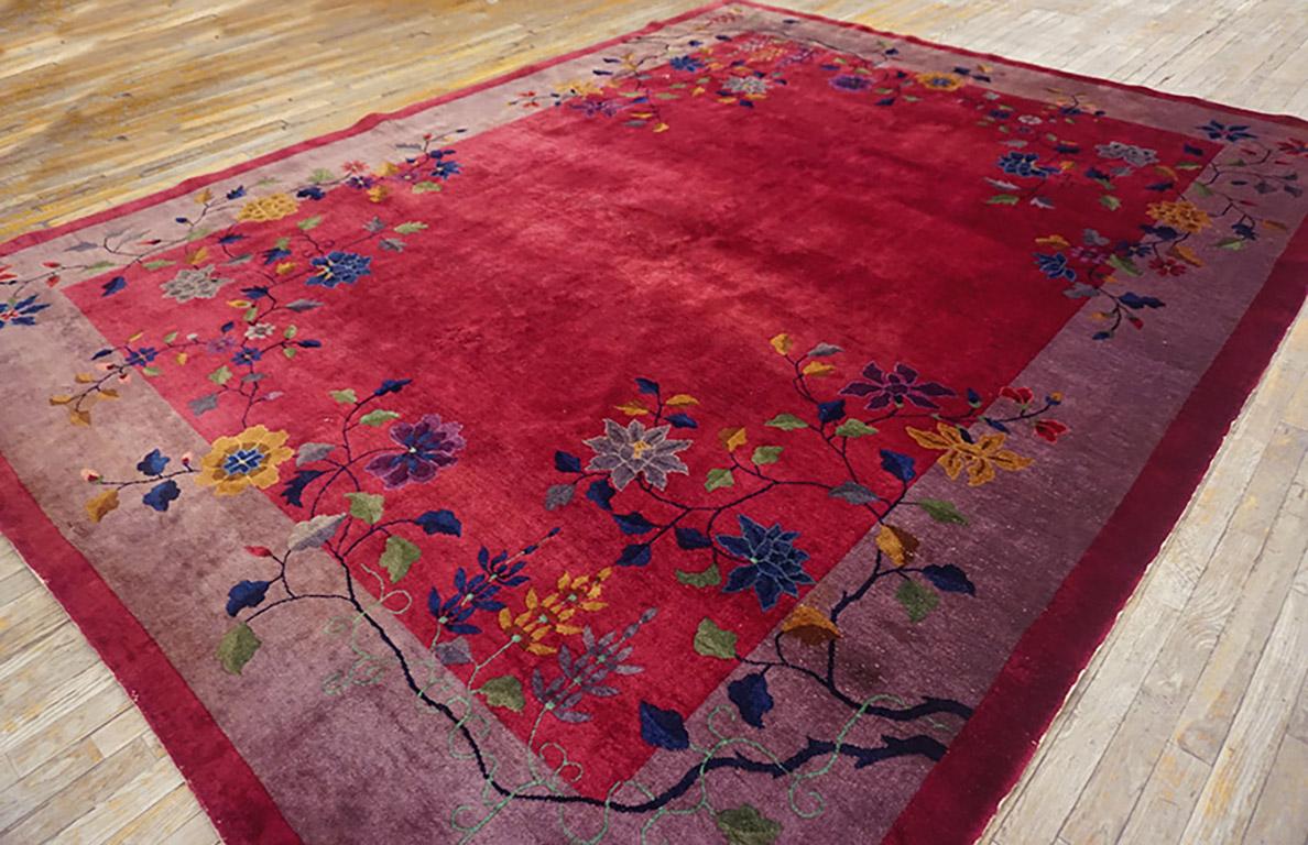 Early 20th Century 1920s Chinese Art Deco Carpet 8' 9