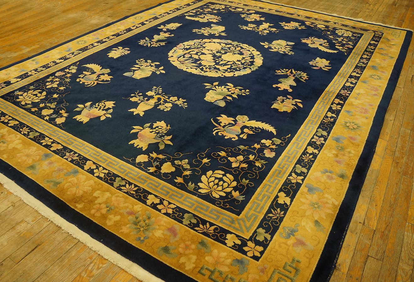 Laine Tapis chinois Art Déco des années 1920 ( 8' 9'' x 11' 6'' - 266 x 350 ) en vente