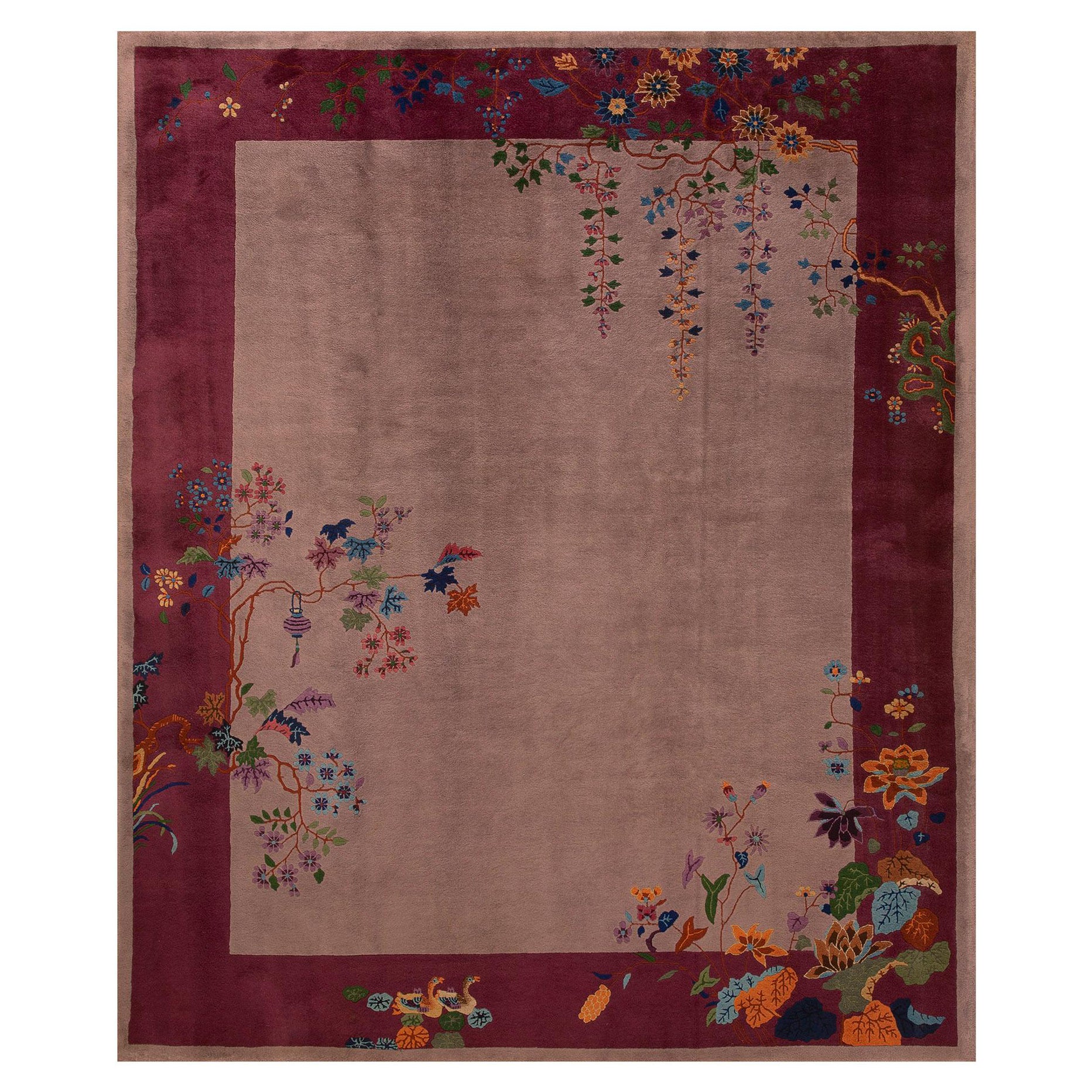 Tapis Art Déco chinois des années 1920 (32 cm)  Mesures 245 x 297 cm