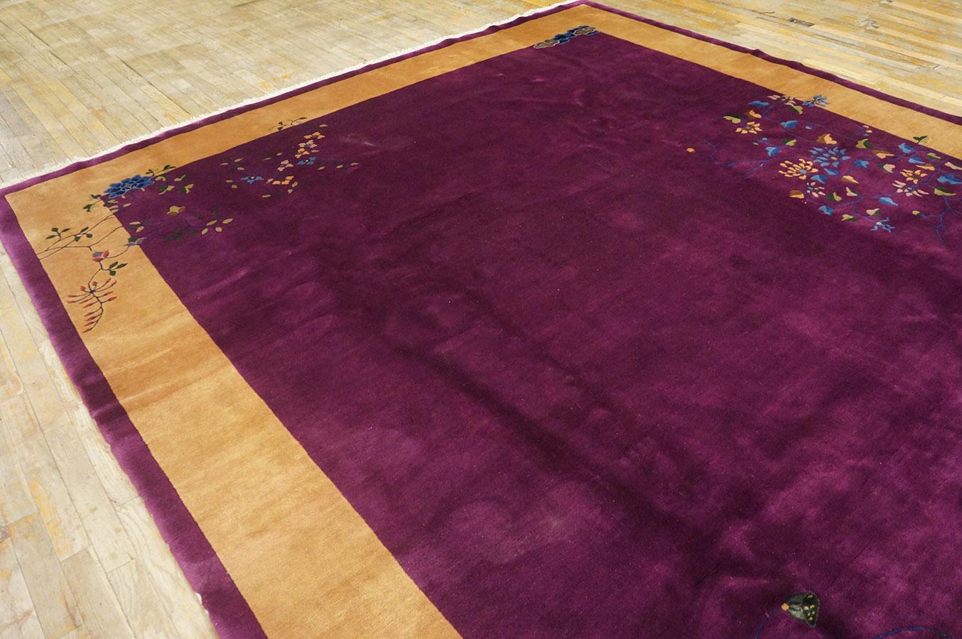 Early 20th Century 1920s Chinese Art Deco Carpet ( 8'10