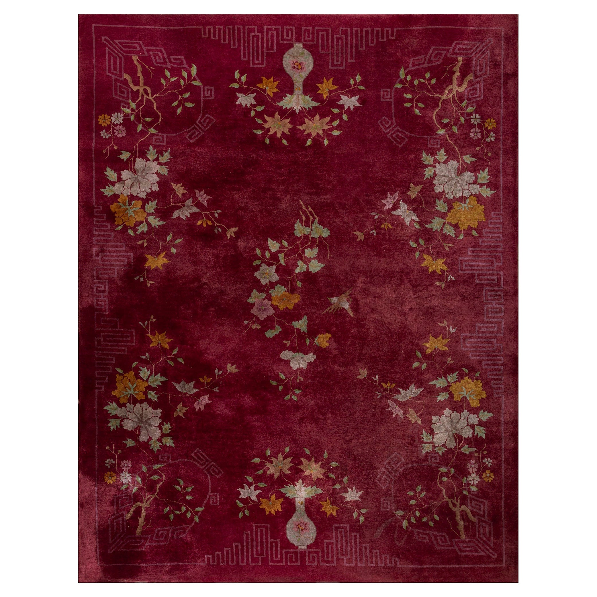 Tappeto Art Deco cinese degli anni '20 ( 8'10" x 11'6" - 270 x 350 ) in vendita