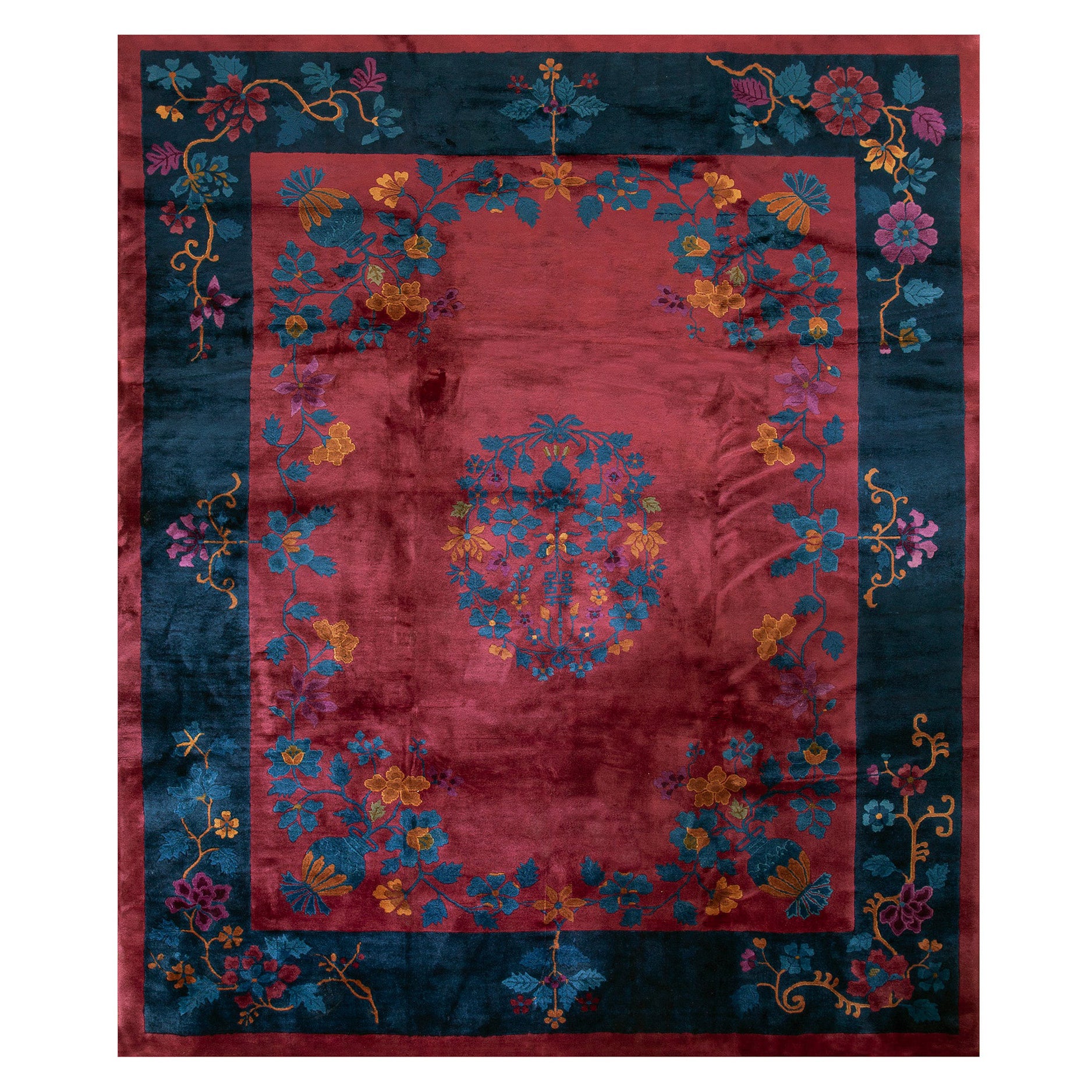 Tapis Art déco chinois des années 1920 ( 8''3'''' x 9''7'''' - 252 x 292 )