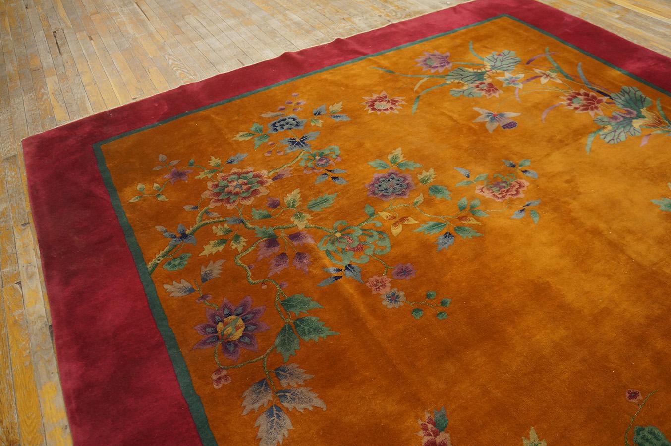1920s Chinese Art Deco Carpet ( 8'8'' x 11'4'' - 265 x 345 ) For Sale 5