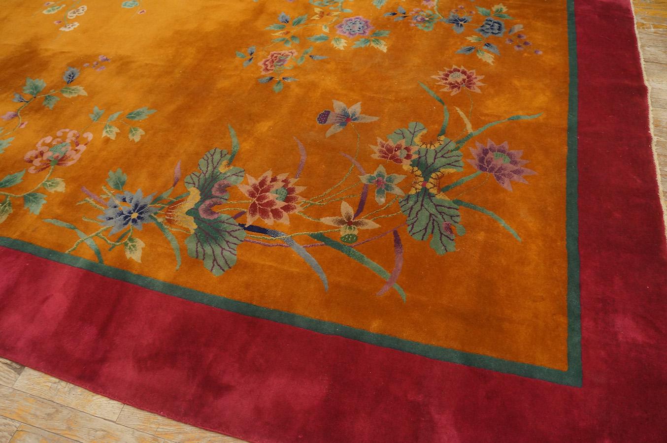 1920s Chinese Art Deco Carpet ( 8'8'' x 11'4'' - 265 x 345 ) For Sale 6