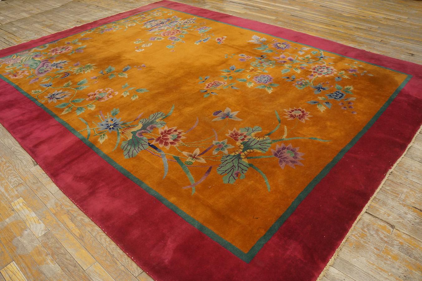 Early 20th Century 1920s Chinese Art Deco Carpet ( 8'8'' x 11'4'' - 265 x 345 ) For Sale