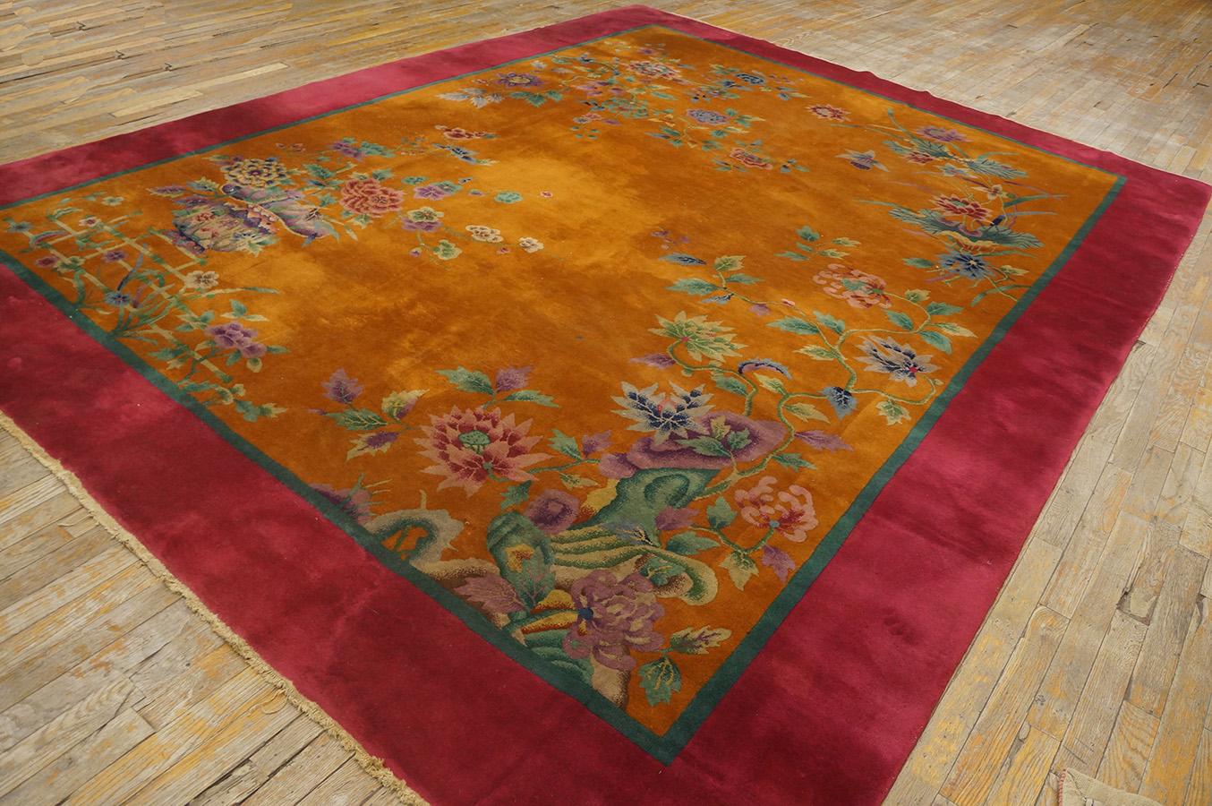 1920s Chinese Art Deco Carpet ( 8'8'' x 11'4'' - 265 x 345 ) For Sale 3