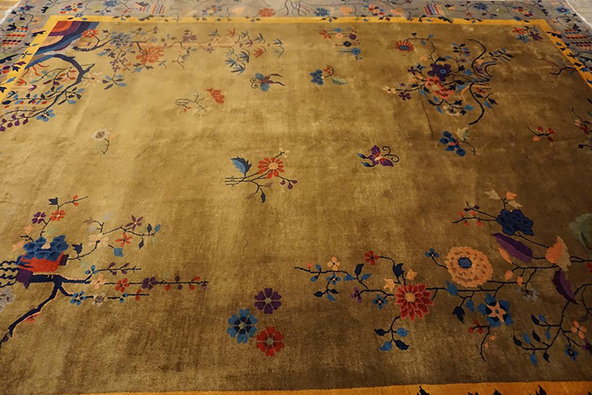 Early 20th Century 1920s Chinese Art Deco Carpet ( 8'9