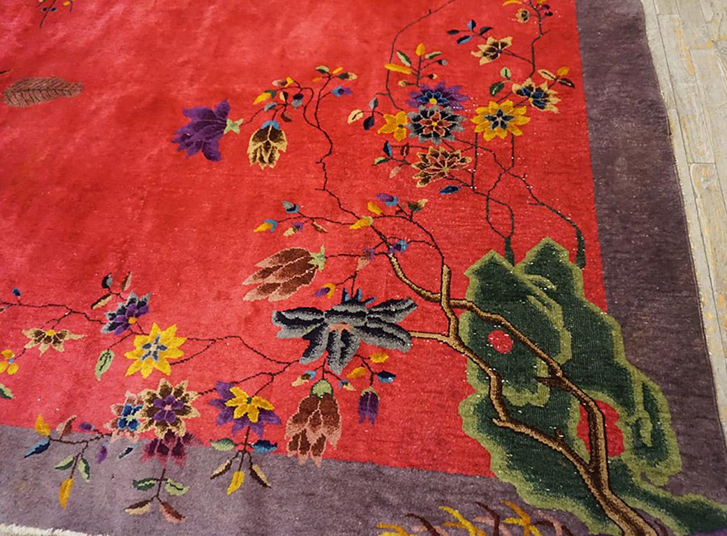 Early 20th Century 1920s Chinese Art Deco Carpet ( 8'x 9' 10