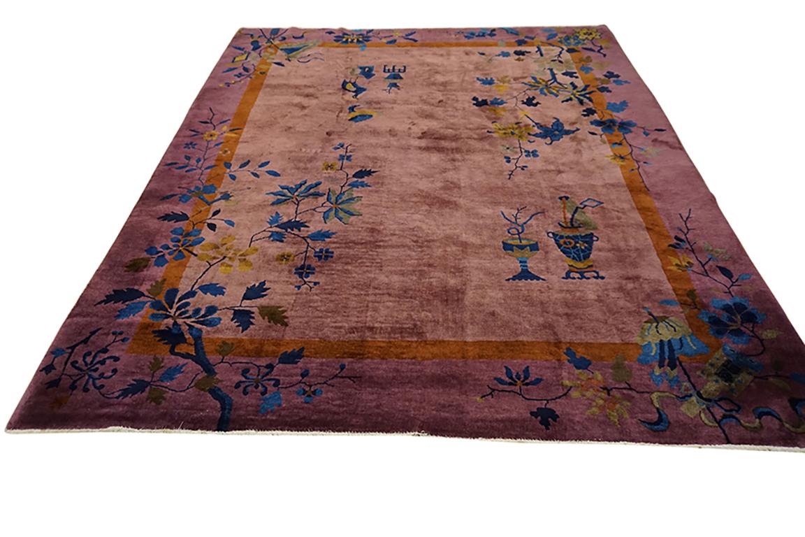 Tapis chinois art déco des années 1920, taille : 8'x9' 6