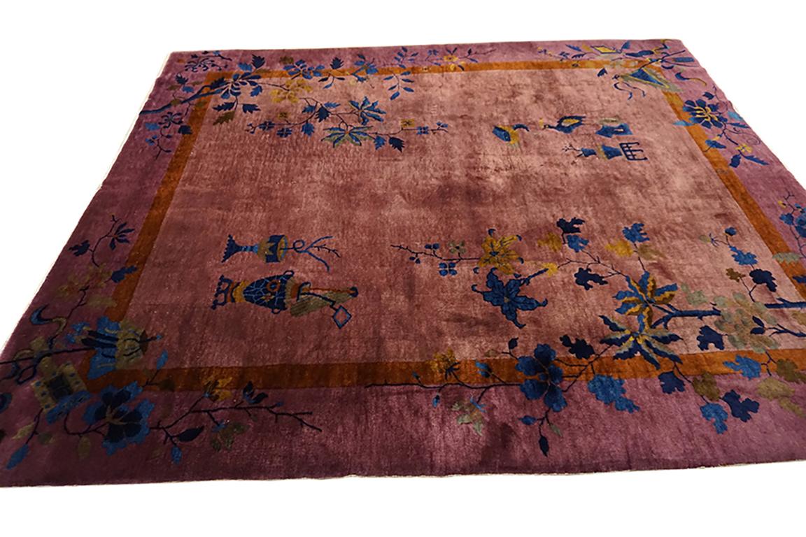 Début du 20ème siècle Tapis Art Déco chinois des années 1920 	8'x9' 6