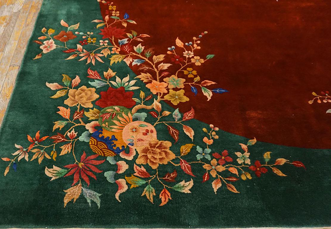 Early 20th Century 1920s Chinese Art Deco Carpet 	9' 10