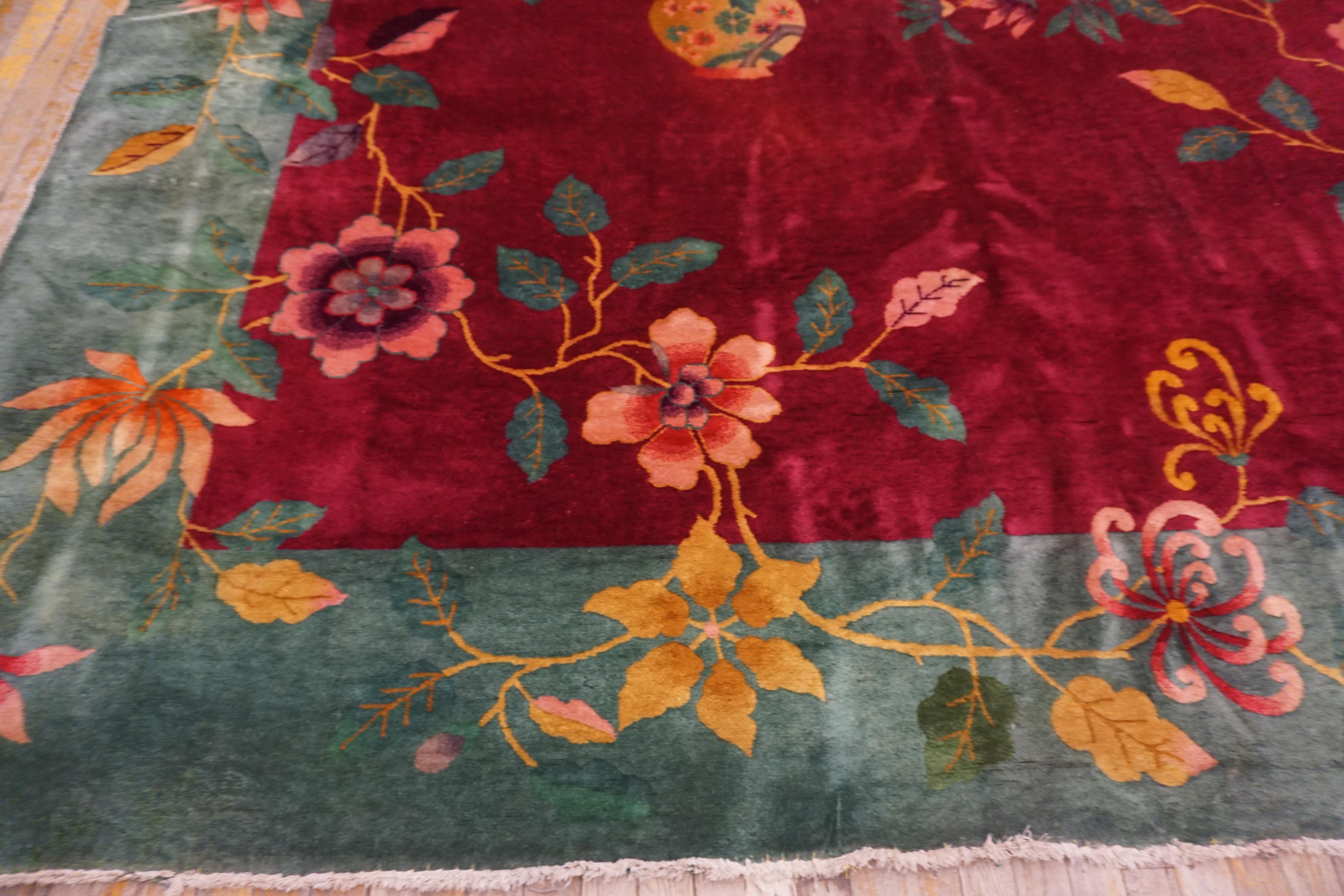 1920s Chinese Art Deco Carpet( 9' 8'' x 14' 3'' - 295 x 435 ) In Good Condition For Sale In New York, NY